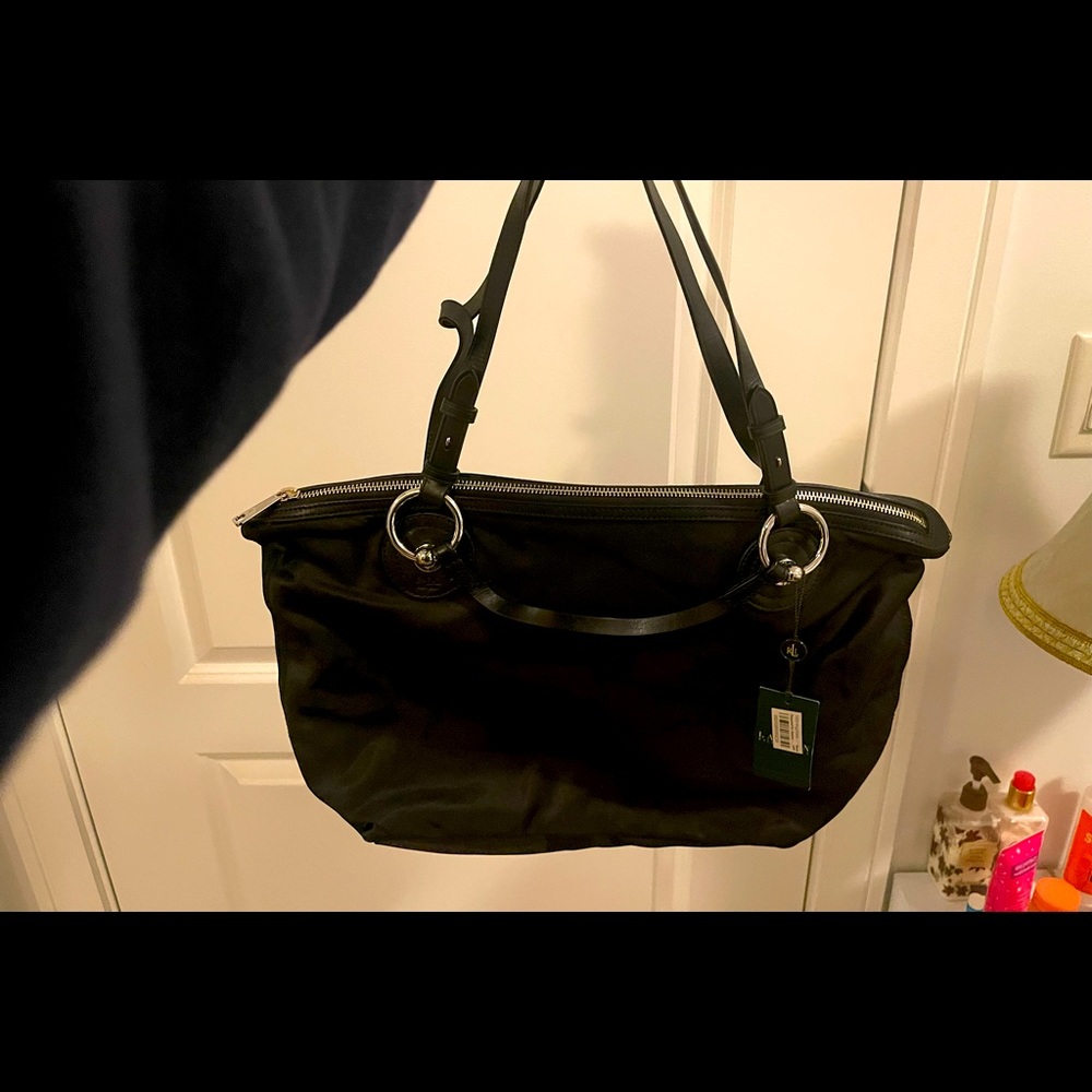 New Ralph Lauren Farringdon Black Tote Handbag Ret. $178